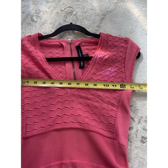Pink French Connection Short Sleeve MIDI Dress Size 4 Form Fitting Bodycon - Picture 8 of 9